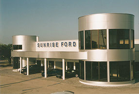 Sunrise Ford car dealership & service center construction.